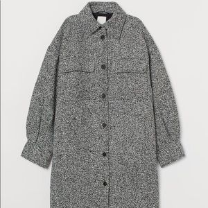 H&M black melange shirt jacket - NEW Size XS